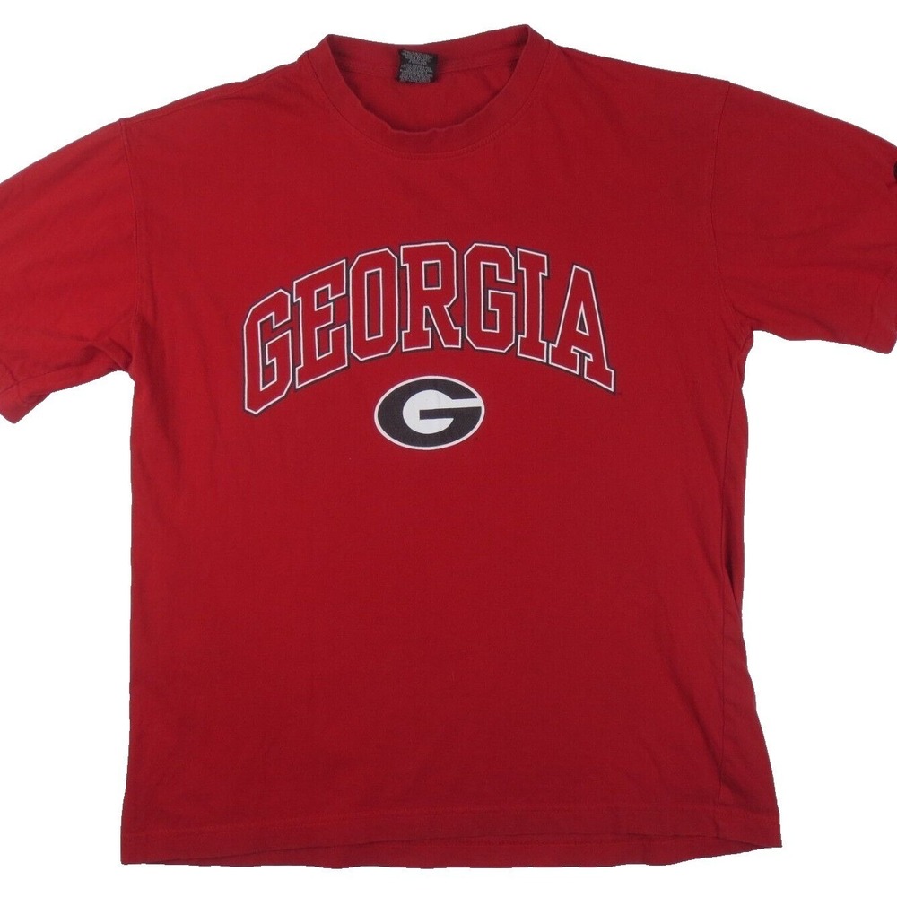 Georgia Bulldogs NCAA Starter T Shirt Mens Large Red Short Sleeve Spell Out Logo